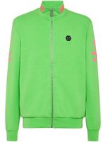 Philipp Plein embroidered zip-up sweatshirt - Vert - thumbnail