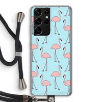 Anything Flamingoes: Samsung Galaxy S21 Ultra Transparant Hoesje met koord