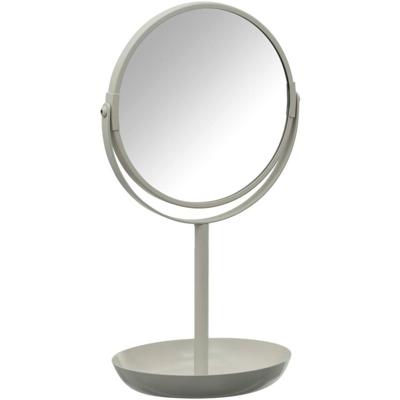 Leen Bakker - Badkamerspiegel - 33x18x15 Cm - Metaal/Glas - Taupe