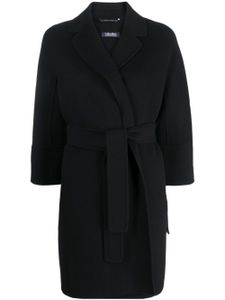 'S Max Mara manteau en laine vierge à taille ceinturée - Noir