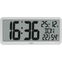 TFA Dostmann 60.4525.02 Wandklok Zendergestuurd 356 mm x 27 mm x 161 mm Wit Groot display