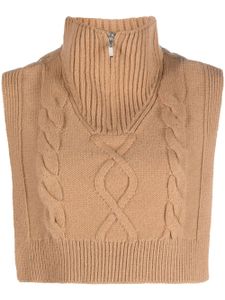 A.P.C. cardigan en maille torsadée à coupe crop - Marron