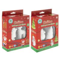 Schilder je eigen Kerstfiguren, set van 2 stuks