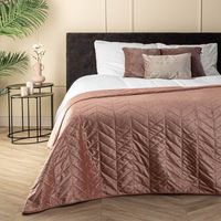 Bedsprei Velvet Prisma - Roze - 180x260 cm van Fresh and Co materiaal: Microvezel - Dekbed-Discounter.nl