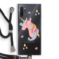 Roze eenhoorn: Samsung Galaxy Note 10 Plus Transparant Hoesje met koord