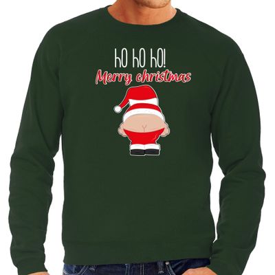 Foute Kersttrui/sweater voor heren - Kerstman - groen - Merry Christmas Foute Kersttrui/sweater voor heren - Kerstman - groen - Merry Christmas