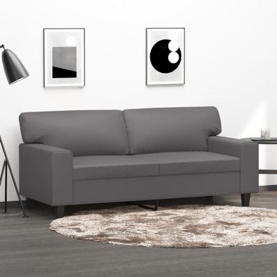 Tweezitsbank 140 cm kunstleer grijs