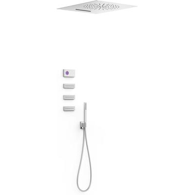 Regendouche set electronisch Tres Shower technology | Inbouw | Thermostaatkraan | 4-weg | Vierkant | Chroom