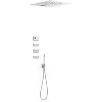 Regendouche set electronisch Tres Shower technology | Inbouw | Thermostaatkraan | 4-weg | Vierkant | Chroom