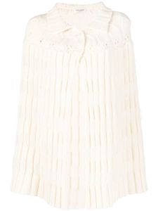 Saint Laurent Pre-Owned poncho à maille épaisse en crochet - Blanc