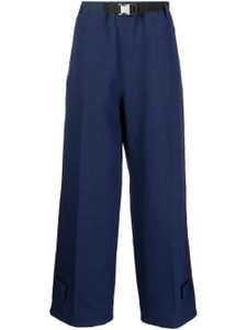 sacai pantalon ample à taille ceinturée - Bleu