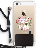 GRL PWR Flower: iPhone 5 / 5S / SE Transparant Hoesje met koord