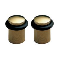 AMIG Deurstopper/deurbuffer - 2x - D20mm - inclusief schroeven - goud