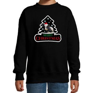 Dieren kersttrui koe zwart kinderen - Foute koeien kerstsweater 14-15 jaar (170/176)  -