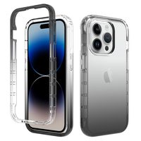iPhone 15 Pro hoesje - Full body - 2 delig - Shockproof - Siliconen - TPU - Zwart - thumbnail