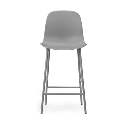 Normann Copenhagen Form barkruk H65 hoge rug Grey vierpoot staal