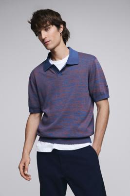 Jacquard polo - BROWN - XL