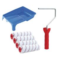 Sorex Verfrollers schilderen set - met beugel en verfbak - 4x anti spat rollers - breedte 25 cm