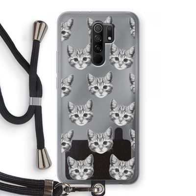 Kitten: Xiaomi Redmi 9 Transparant Hoesje met koord
