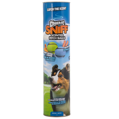 Chuckit! Sniff Fetch Ball Bacon & Peanut Butter M 4-pack