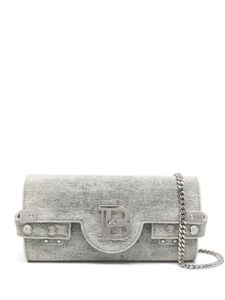 Balmain pochette B-Buzz en jean - Gris