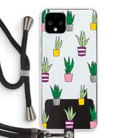 Sanseveria: Pixel 4 Transparant Hoesje met koord