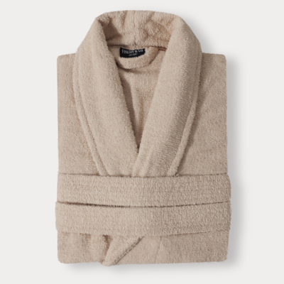 Luxe Badjas Katoen - Beige - Dekbed-Discounter.nl