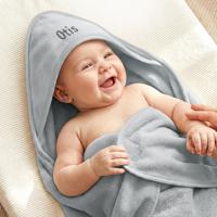 Badcape met naam - Badstof - Blauw