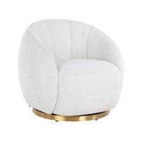 Draaifauteuil Jago White Bouclé