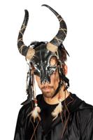 Masker zwart Skelet met horens