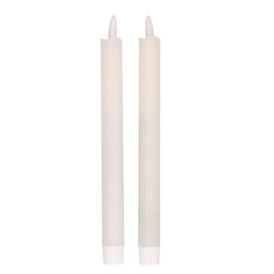 Magic Flame Dinerkaarsen - LED - 2x stuks - wit - 25 cm - met glitters