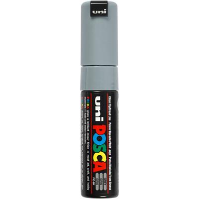 Uni-Posca Posca marker, afm pc-8k, lijndikte 8 mm, breed, grijs, 1 stuk