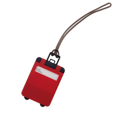 Kofferlabel - 9,5 cm - Reiskoffer reisaccessoires - rood - beschrijfbaar