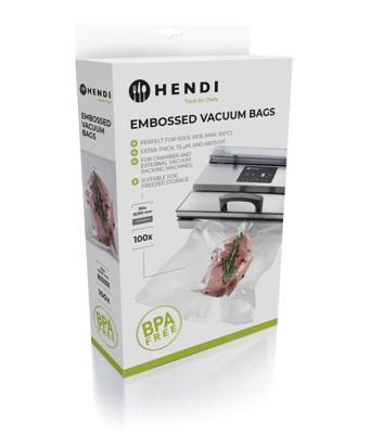 Hendi Vacumeerzakken met reliëf - Sous Vide Zakken - 150 x 250 mm - Geschikt voor FoodSaver vacumeermachines