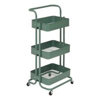 5Five Trolley - groen - 3 laags - 45 x 36 x 86 cm - mesh metaal - keuken/badkamer trolley