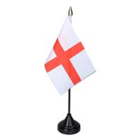 Vlag England St George tafelvlaggetjes - 1x stuks - 10 x 15 cm vlag - met zwarte standaard