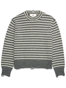 AMI Paris pull en laine à rayures - Gris