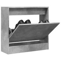 Schoenenkast 60x21x57 cm bewerkt hout betongrijs - thumbnail