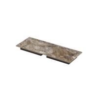 INK Post Wastafel keramische slab envelop bak dubbel 2 kraangaten 120x45x1 Earth glossy