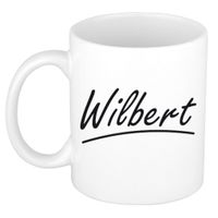 Naam cadeau mok / beker Wilbert met sierlijke letters 300 ml - thumbnail