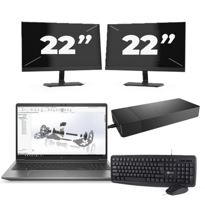 HP ZBook Power G8 - Intel Core i7-11e Generatie - 15 inch - 16GB RAM - 256GB SSD - Windows 11 + 2x 22 inch Monitor