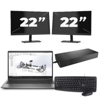 HP ZBook Power G8 - Intel Core i7-11e Generatie - 15 inch - 16GB RAM - 256GB SSD - Windows 11 + 2x 22 inch Monitor