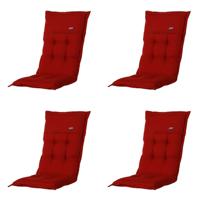 Kussen lage rug Rib rood 105 cm x 50 cm (4 stuks) Madison - Madison