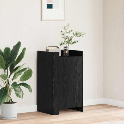 Dressoir Zwart Eiken 45 x 35 x 75 cm Bewerkt hout