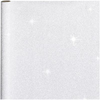 Cadeaupapier rol - zilver - glitters - 300 x 50 cm - inpakpapier