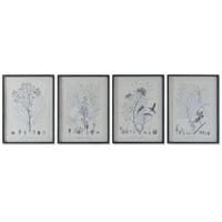 Schilderij DKD Home Decor Modern Botanische planten 45 x 2,5 x 60 cm (4 Stuks)