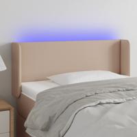 Hoofdbord LED 83x16x78/88 cm kunstleer cappuccinokleurig