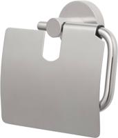 Saqu Eurotrend toiletrolhouder met klep geborsteld nikkel