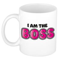 Cadeau koffie/thee mok voor baas - beste baas - roze - 300 ml   -