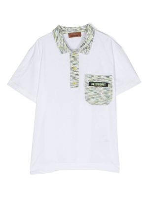 Missoni Kids Poloshirt met logopatch - Wit